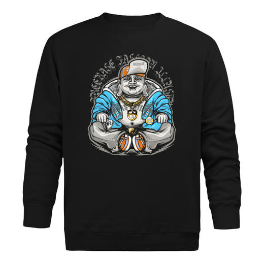 个性设计嘻哈风创意佛图案圆领套头卫衣潮牌街头日韩休闲衫nmt-1219