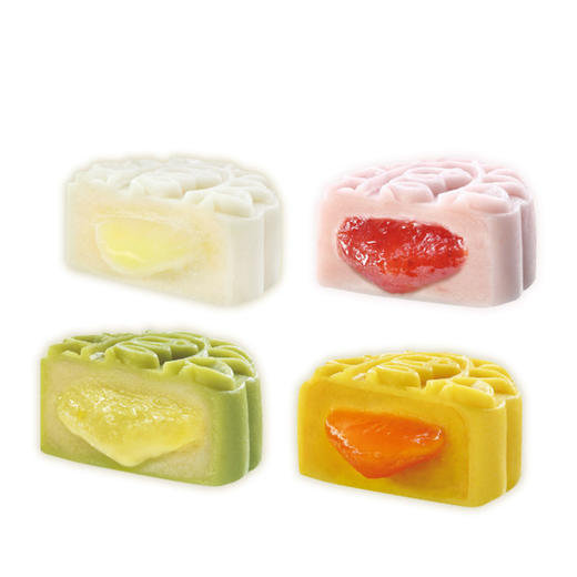 广州酒家炫果冰纷冰皮月饼榴莲芒果草莓雪梨多口味