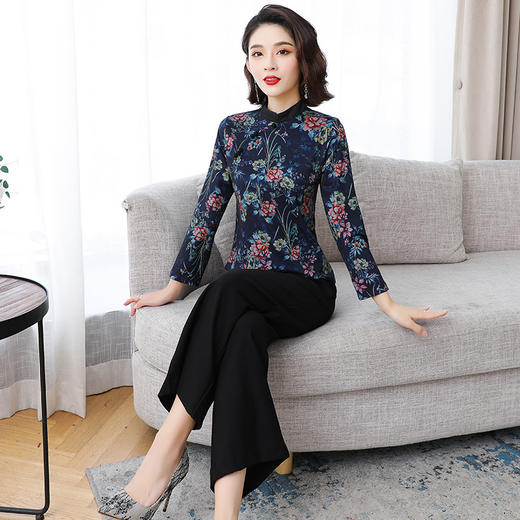 F-ZF8219新款宽松立领修身套装两件套 商品图1