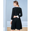 EITIE爱特爱秋季新款简约通勤百搭显瘦V领收腰A摆连衣裙女裙C2007544 商品缩略图5