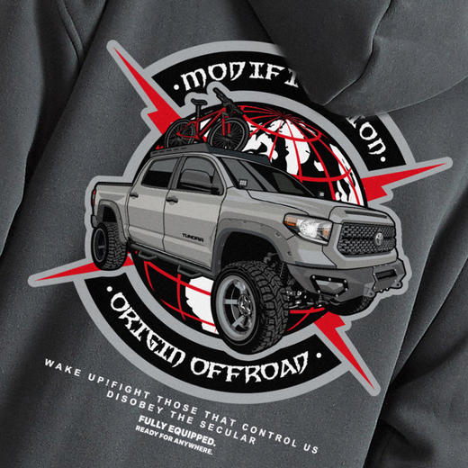 自由基地新款toyota坦途带帽套头卫衣抓绒保暖秋冬潮流帽衫NMT-1218 商品图5