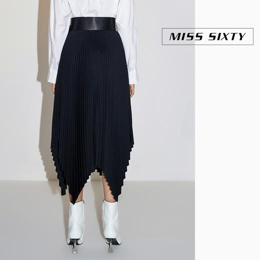 Miss Sixty2020秋季新款高腰百褶不规则中长半身裙603KJ0740000 商品图1