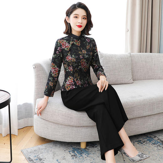 F-ZF8219新款宽松立领修身套装两件套 商品图2