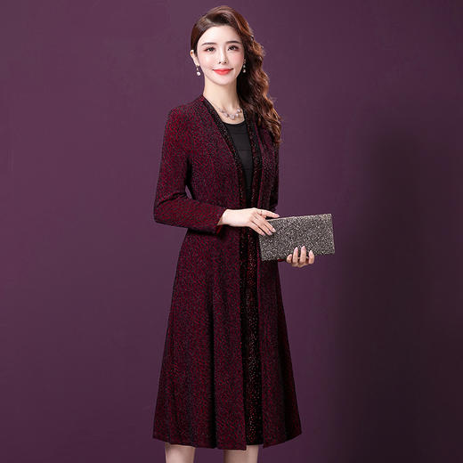 YM-8290#秋季中年妈妈装宽松大码韩版百搭开衫外套 商品图4