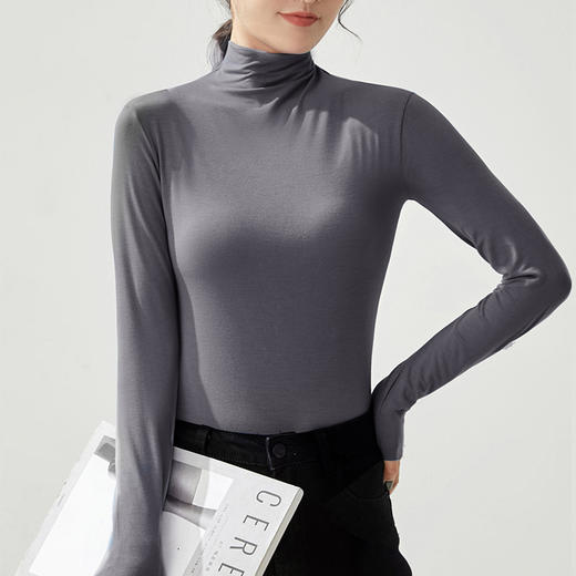 【79元任选2件】莫代尔半高领打底衫 18色可选 内搭修身 商品图5