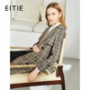 EITIE爱特爱秋季新款时尚洋气复古英伦格纹双排扣风衣外套女6004712 商品缩略图0