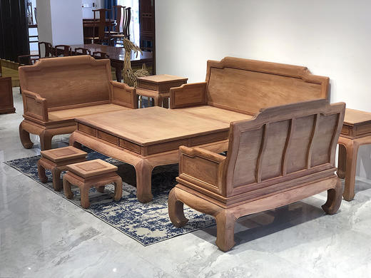 红桥红  家具严选  缅甸花梨（大果紫檀）  【弯腿 弯背素面沙发 223八件套】 商品图8