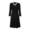 EITIE爱特爱秋季新款简约通勤百搭显瘦V领收腰A摆连衣裙女裙C2007544 商品缩略图6