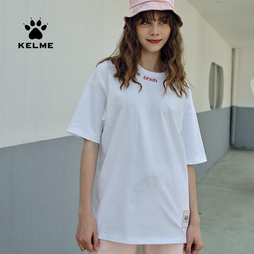 卡尔美字母宽松休闲T恤女下衣失踪棉t街头运动中性情侣衫潮 商品图2