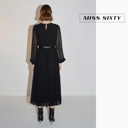 Miss Sixty2020秋季新款百褶长袖高腰雪纺连衣裙603DJ0480000 商品图1