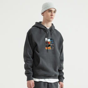 自由基地oversize大码款街头嘻哈风抓绒保暖套头连帽卫衣NMT-1216