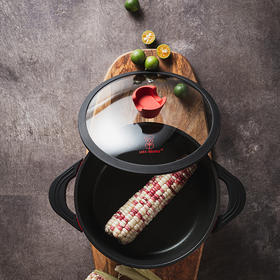 班尼太太韩式加厚麦饭石炖锅不沾汤锅家用双耳煲汤煮锅24cm燃气电磁炉通用