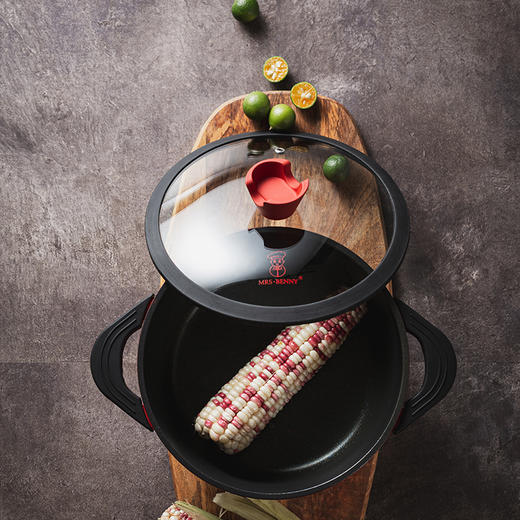 班尼太太韩式加厚麦饭石炖锅不沾汤锅家用双耳煲汤煮锅24cm燃气电磁炉通用 商品图0