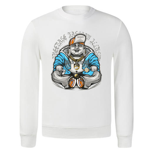 个性设计嘻哈风创意佛图案圆领套头卫衣潮牌街头日韩休闲衫NMT-1219 商品图2