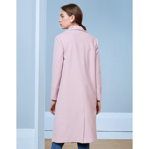 EITIE爱特爱女装秋款时尚气质翻领通勤显瘦直筒羊毛呢大衣女外套D2014507 商品图3