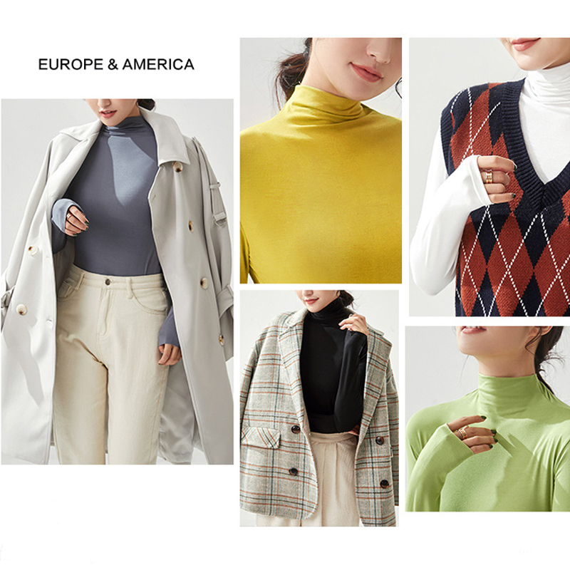 【79元任选2件】莫代尔半高领打底衫 18色可选 内搭修身