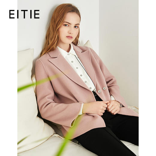 EITIE爱特爱秋冬新款洋气时尚气质百搭显瘦短款羊毛呢外套女6014703 商品图0