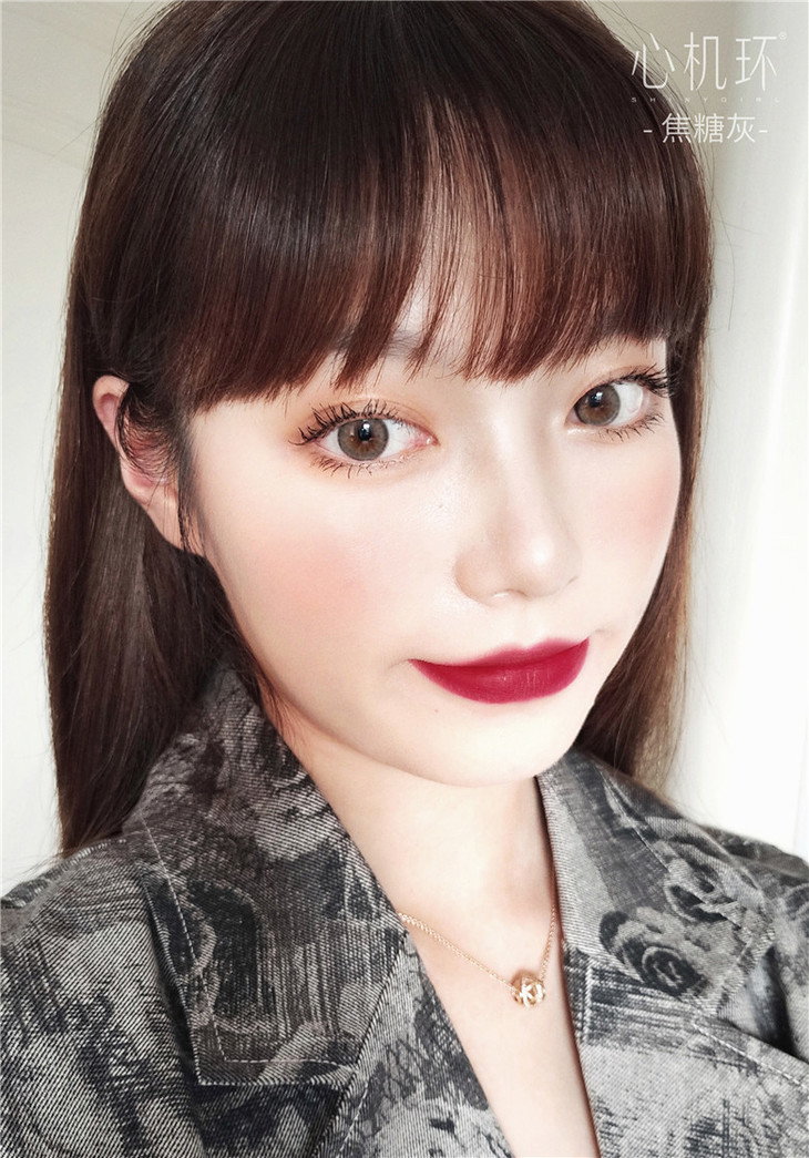 shiny girl sia系列(焦糖棕/焦糖灰) 无扩瞳 日系款淡淡的黑边 跟琥珀