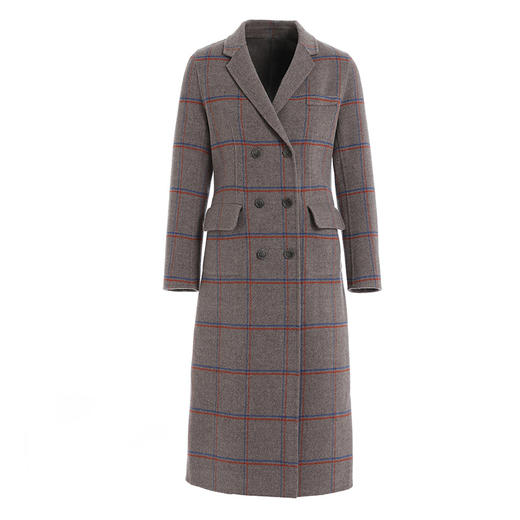 【绵羊毛】乔万尼季大衣格纹贵气保暖格纹舒适休闲简约大方羊毛外套EB4A163 商品图4