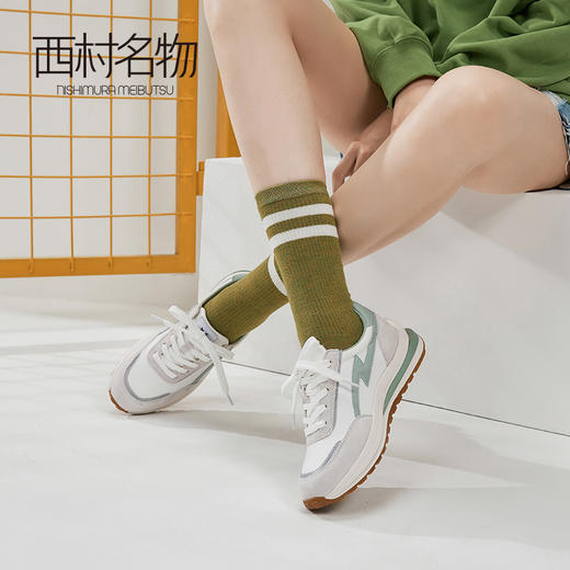 西村名物2020秋季新款老爹鞋女潮流舒适系带平底运动休闲鞋T20CM30671 商品图1