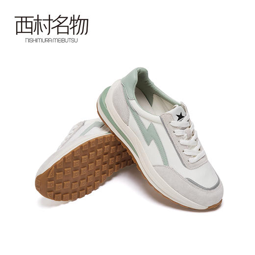 西村名物2020秋季新款老爹鞋女潮流舒适系带平底运动休闲鞋T20CM30671 商品图3