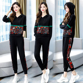 WZNH-FYZI2029时尚印花气质减龄两件套