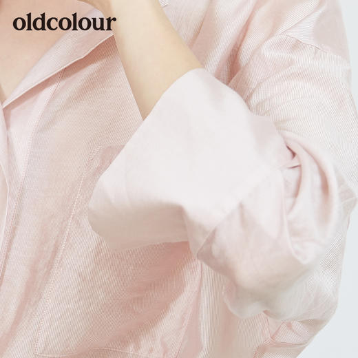 oldcolour秋季新品条纹九分袖衬衫女L31013135 商品图3