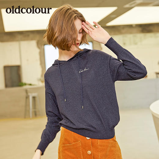 oldcolour秋季新款2019时尚连帽套头卫衣女柔软舒适套头衫女 商品图2