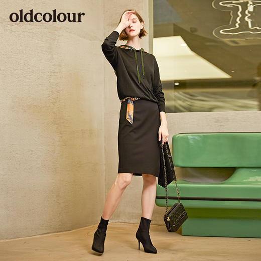 oldcolour欧珂秋新款纯色半身裙中裙L32062214 商品图3