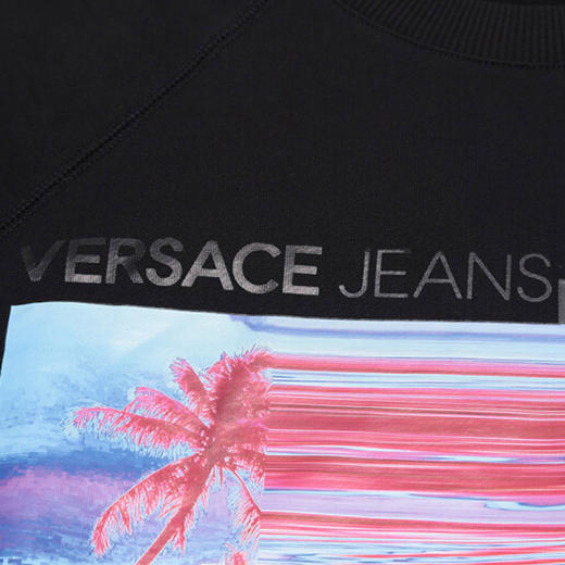 VERSACE JEANS 范思哲 男士棉质圆领长袖卫衣运动衫 黑色印花 B7GTA7FV 30180 899 商品图1