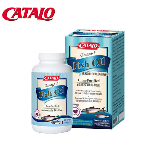 CATALO家得路美国进口奥米加3深海鱼油 脂肪酸胶囊300粒(保质期（2027.3） 商品图0