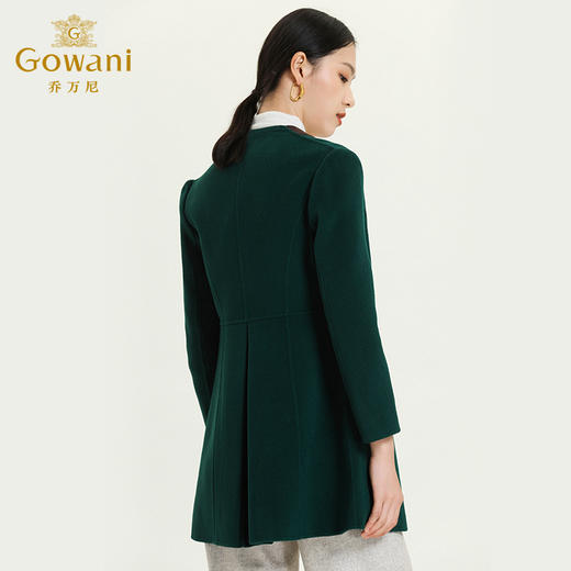 乔万尼冬季毛呢外套女修身中长款长袖大码双面羊毛呢子大衣E144A826 商品图3