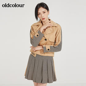 oldcolour秋季新款短款风衣外套半身裙套装GL31141836