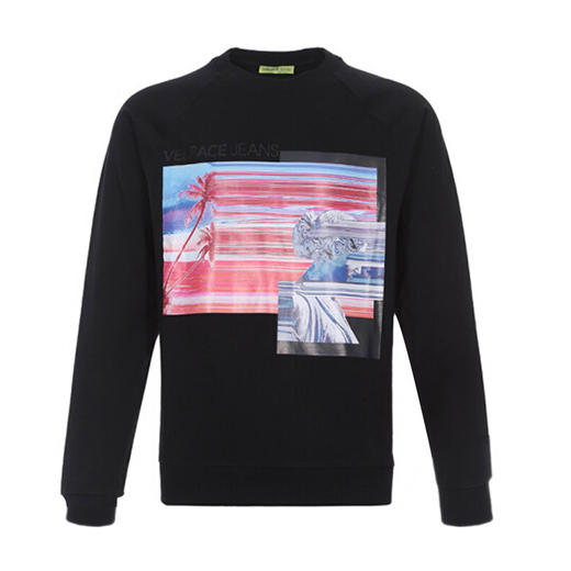 VERSACE JEANS 范思哲 男士棉质圆领长袖卫衣运动衫 黑色印花 B7GTA7FV 30180 899 商品图0