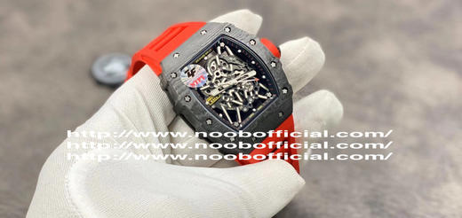 ZF理查德·米勒RM035，研发时间长达4年，把头、表壳、底盖均为碳纤维打造，男士腕表，橡胶表带，自动机械机芯，透底。 商品图9