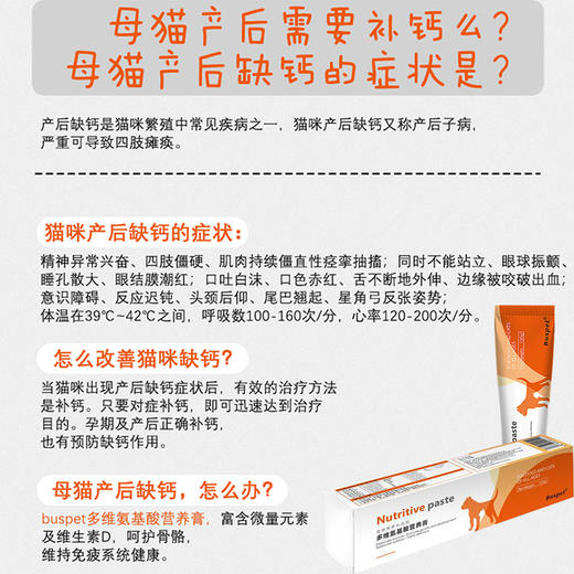 【效期到26年12月】Buspet巴士宠多维氨基酸营养膏120g 麦蒂宠物医疗渠道专供，网上禁卖。 商品图1