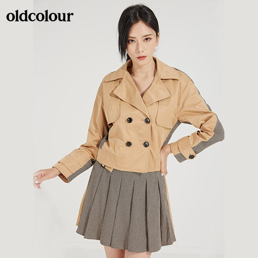 oldcolour秋季新款短款风衣外套半身裙套装GL31141836 商品图4