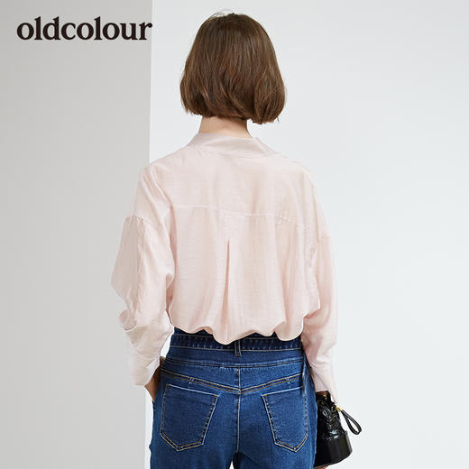 oldcolour秋季新品条纹九分袖衬衫女L31013135 商品图1