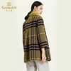 乔万尼冬季格子毛呢外套女简约宽松羊毛双面呢子大衣修身中长款E144A816 商品缩略图4