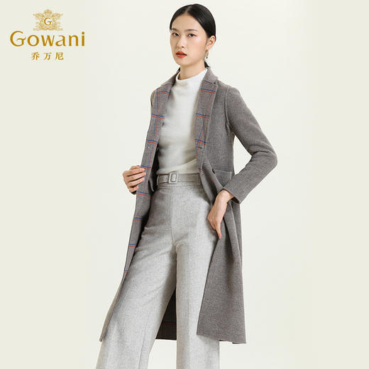 【绵羊毛】乔万尼季大衣格纹贵气保暖格纹舒适休闲简约大方羊毛外套EB4A163 商品图1