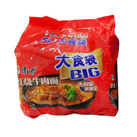 康师傅BIG红烧牛肉方便面127g*5