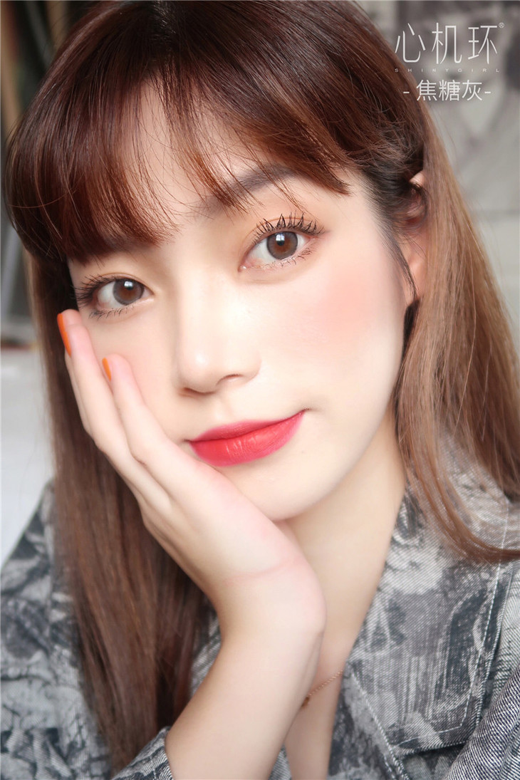 shiny girl sia系列(焦糖棕/焦糖灰) 无扩瞳 日系款淡淡的黑边 跟琥珀