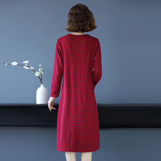 YCE-A948-8136大码气质贵夫人长袖连衣裙 商品图3