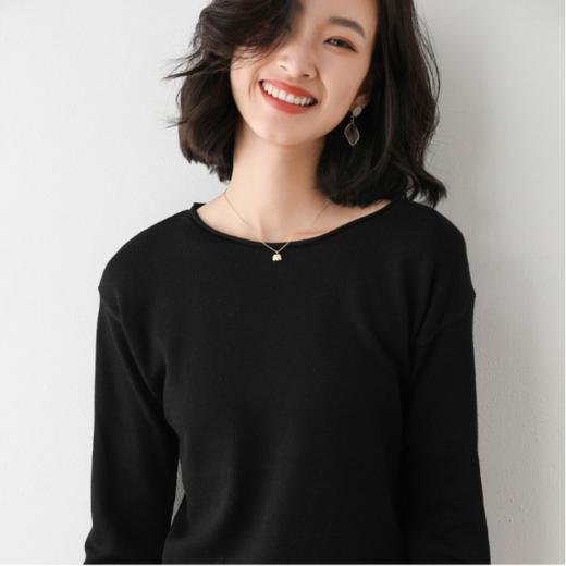 【79元任选两件】V领圆领显瘦长袖针织衫  不挑年龄百搭外穿打底衫   春秋冬可穿 细透舒柔 日常通勤 商品图6