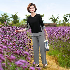 CXFR-810325-888妈妈长袖上衣秋装洋气中老年休闲运动两件套