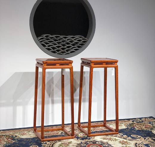 红桥红  家具严选  缅甸花梨（大果紫檀）  【96明式托泥束腰 花架】 商品图3