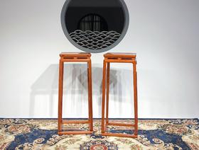 红桥红  家具严选  缅甸花梨（大果紫檀）  【96明式托泥束腰 花架】