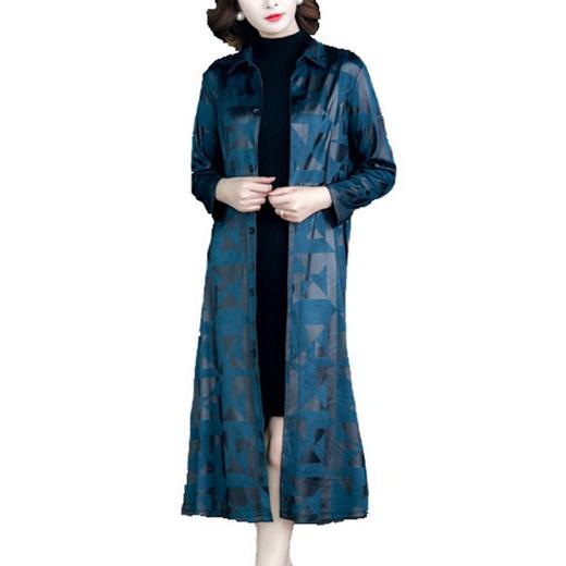 NYL-319685女装长款过膝大码妈妈装韩版宽松洋气风衣外套 商品图4