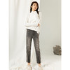 Famecoco范可儿直筒牛仔裤女秋冬季宽松烟灰色长裤F208GA010 商品缩略图3