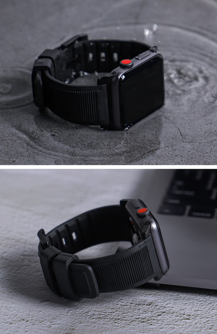美国nomad新品氟橡胶表带适用于苹果iwatchse65代防水硅胶手表带4044